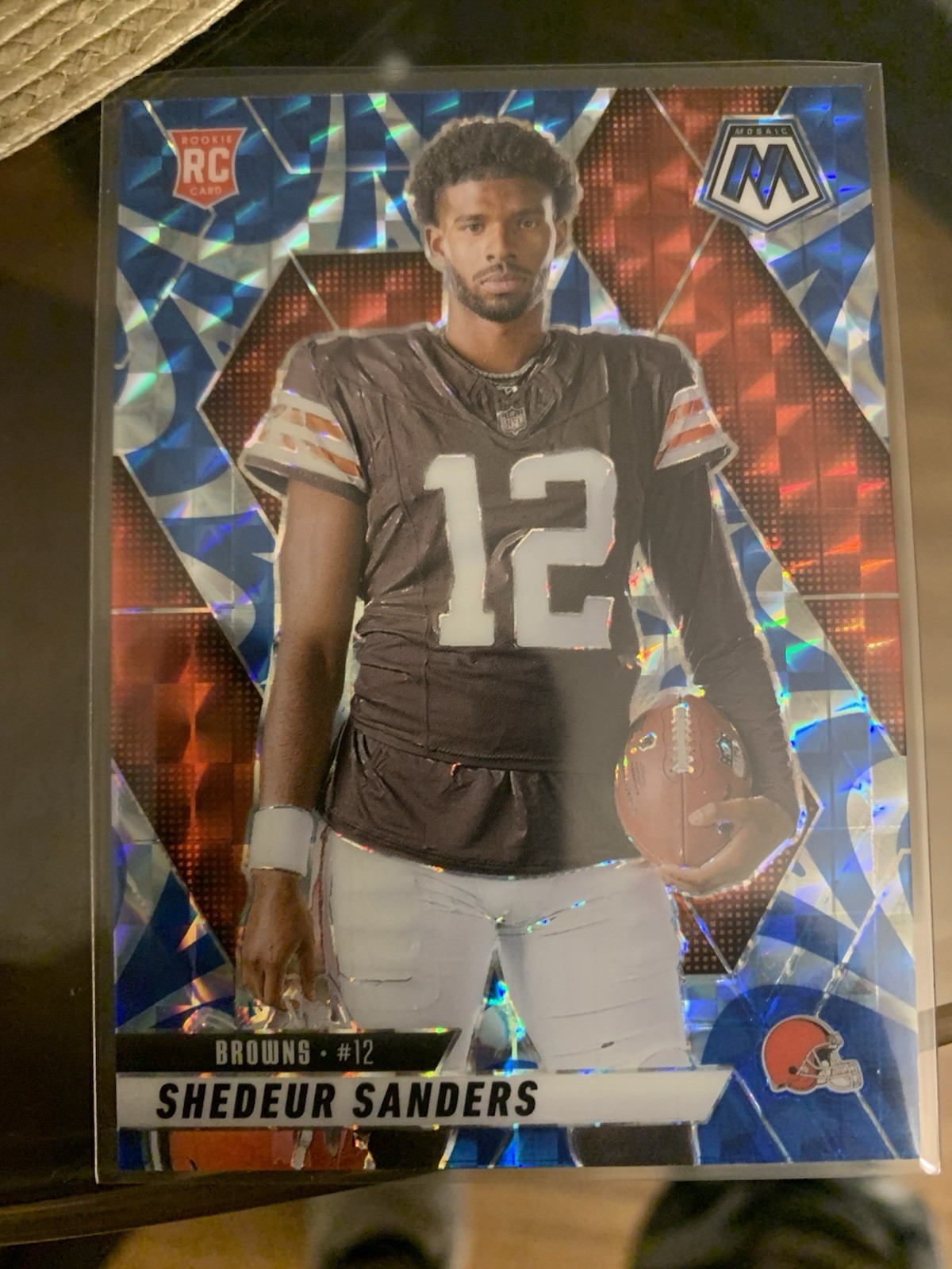 2025 Panini Mosaic Shedeur Sanders Blue Reactive #290 RC Cleveland Browns