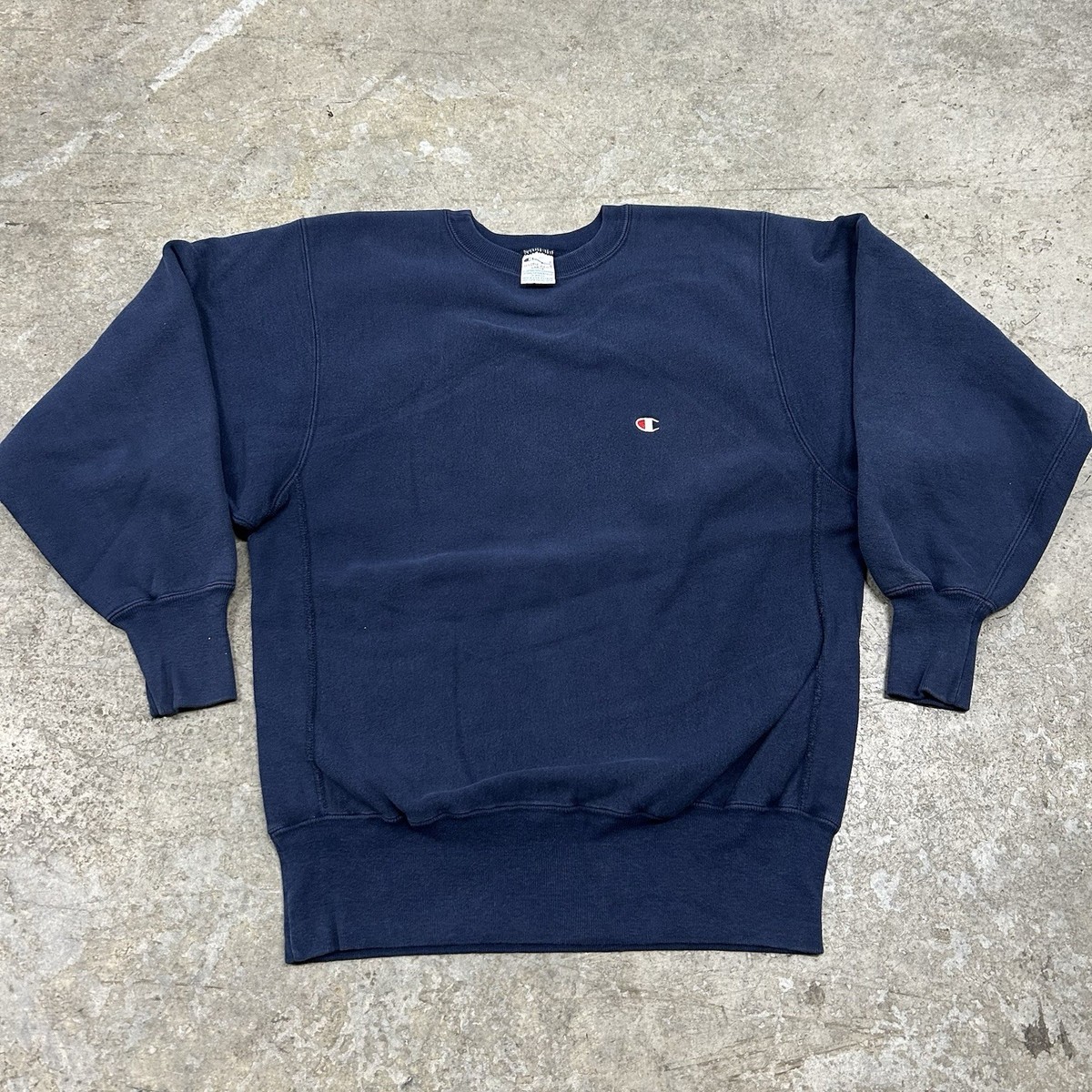 Vintage Champion Sweatshirt Adult Large Navy Blue 80s