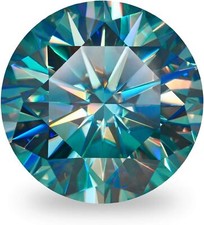 1~12ct VVS1 Blue Green color Round Excellent Cut Moissanite Loose Gemstones &GRA
