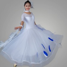 NEW Latin Ballroom Dance Dress Modern Salsa Waltz Standard Long Dress C004