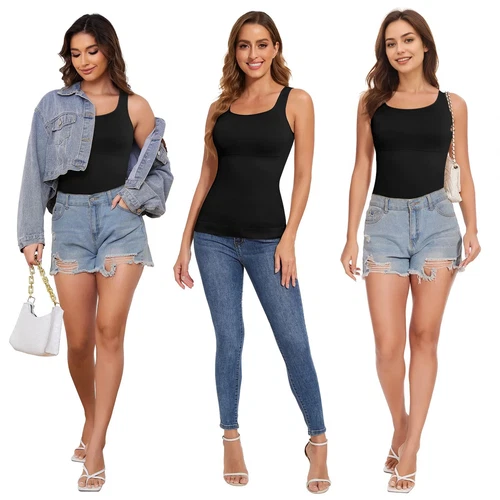 Damen Kompression Tank Top Shapewear Bauch Kontrolle Body Shaper Schlankmacher Weste - Bild 6 von 16