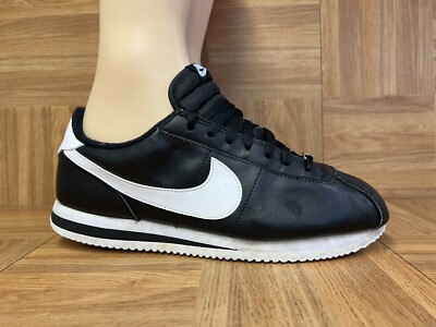 USED🔥 Sz 11 - Nike Cortez Basic Black White Leather 819719-012 OG