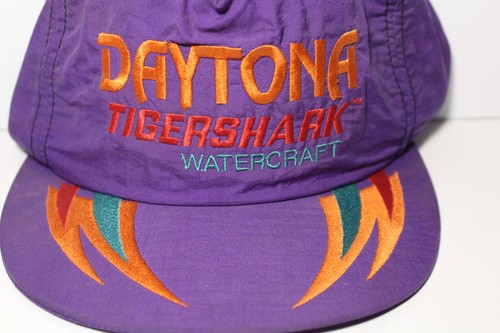 1990s Vintage Daytona Tigershark Watercraft Sharktooth Snapback Hat Made in USA - Picture 5 of 23