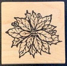 Northwoods Poinsettia Christmas Rubber Stamp