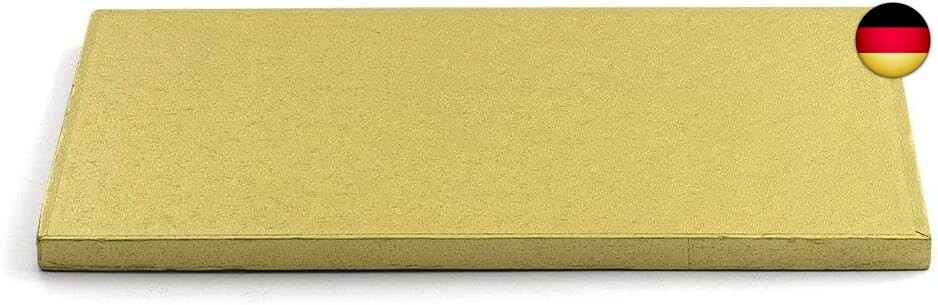 Decora, 0931376 Tortenplatte, starr, rechteckig, goldfarben, aus doppelwandigem