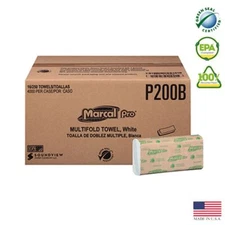 SOUNDVIEW P-200B Marcal Pro Multi-Fold Towel White 1 ply 9.25"x9.5" 16/250 cs