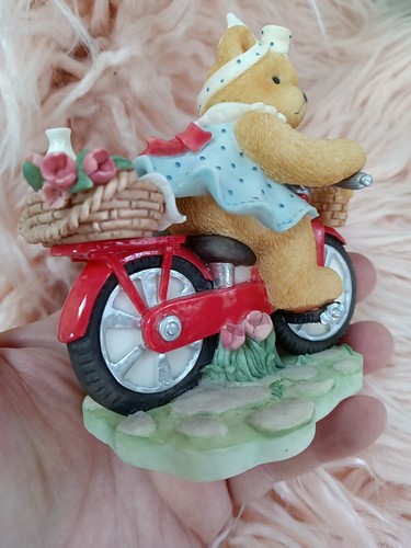 Cherishes Teddies 1999 LOTJE Sunday Morning Ride Red Bicycle Basket Food Flowers - Picture 12 of 24