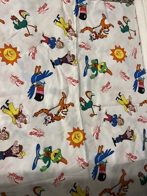 1/2 Yard Fabric Vintage Kellogg's Cereals Froot loop Tiger Snap Crackle Pop 1998