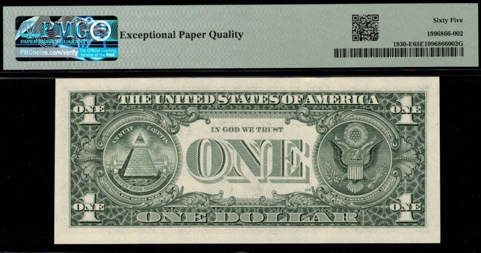 2003A $1 Federal Reserve Note PMG 65EPQ - Fancy Repeater Serial Number 83338333 - Image 2 of 2