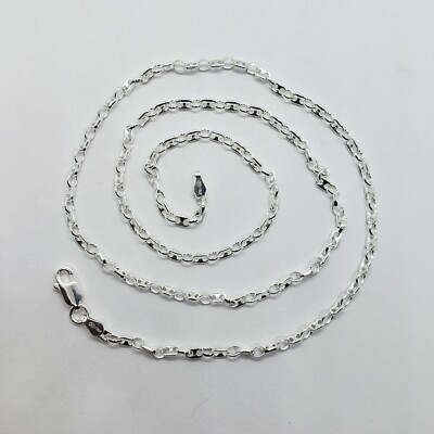 925 Sterlingsilber gepufft Ankerkette Italien Halskette Armband 2,5 mm 7'' bis 30''