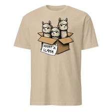 Llama Shirt Adopt a Llama Funny Farm Animal T-Shirt Size S-3XL Gift Tee