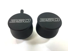 Valve Cover Breather & PCV Cap 350 Logo Black Coated Aluminum Chevy Ford Mopar