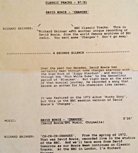 RADIO SHOW: BBC CLASSIC TRACKS 5/10/93 DAVID BOWIE LIVE w/DJ RICHARD SKINNER - Picture 3 of 7
