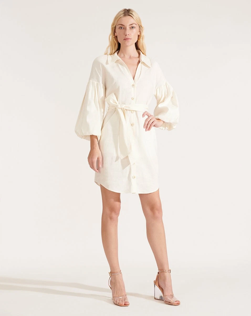 Veronica Beard Ivory White Sammy Linen Blend Dress Size 0 | eBay