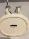 cruet set with tray no box never used white  with flowers, salt & pepper shakers — photo 3