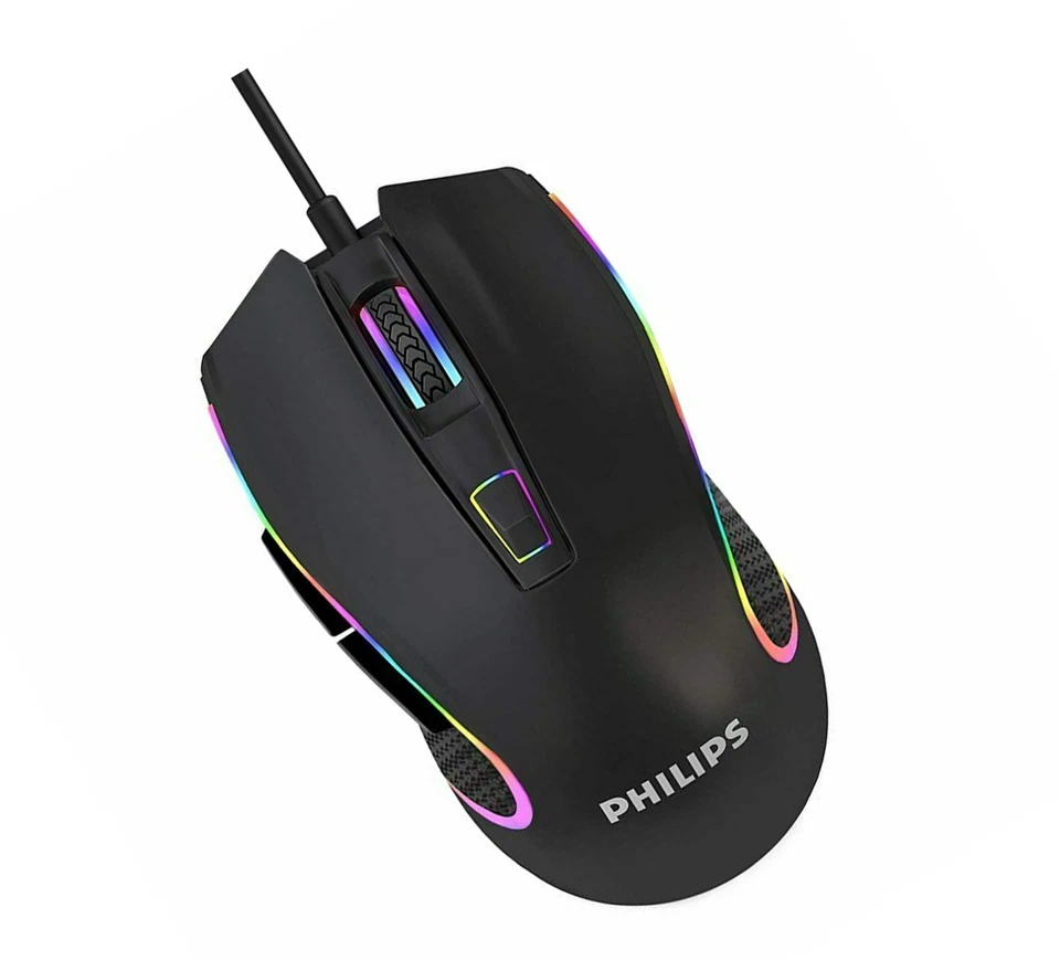 Philips Wired Gaming Mouse RGB Optical USB LED Mice for PC Gamers - Image 2 of 4