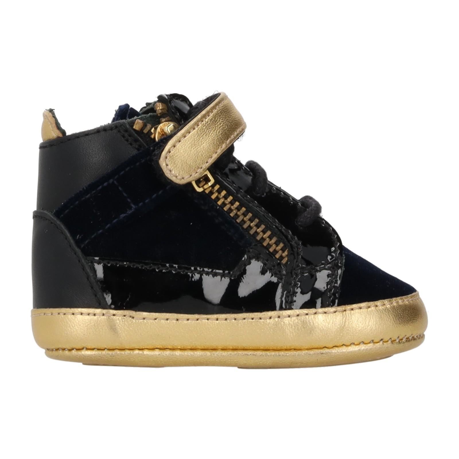Кроссовки Giuseppe Zanotti Schwarz Gold с высоким берцем для девочек UK2 UVP290