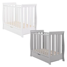 Obaby Stamford Space Saver Cot Compact Sleigh + Under Drawer Storage - 114x55cm