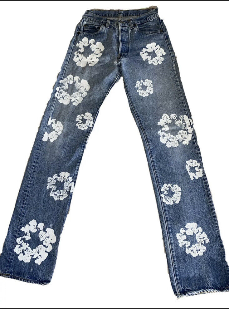 DENIM TEARS X LEVIS Cotton Wreath Light Wash Jeans | eBay