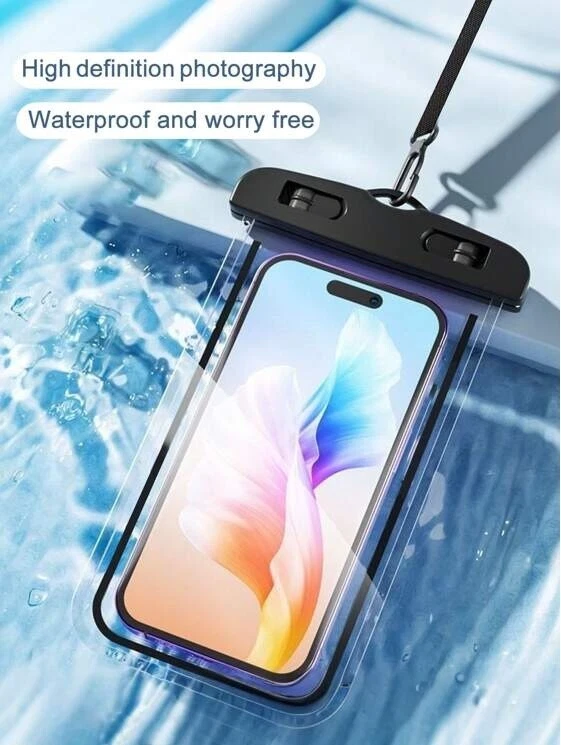 Pack Of 2 Waterproof Phone Pouch Underwater Case Cover Universal Dry Bag Mobile - Image 3 of 4
