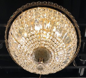 Sale French Empire D16 Gold Elegant Royal Cut Crystal Flush Mount