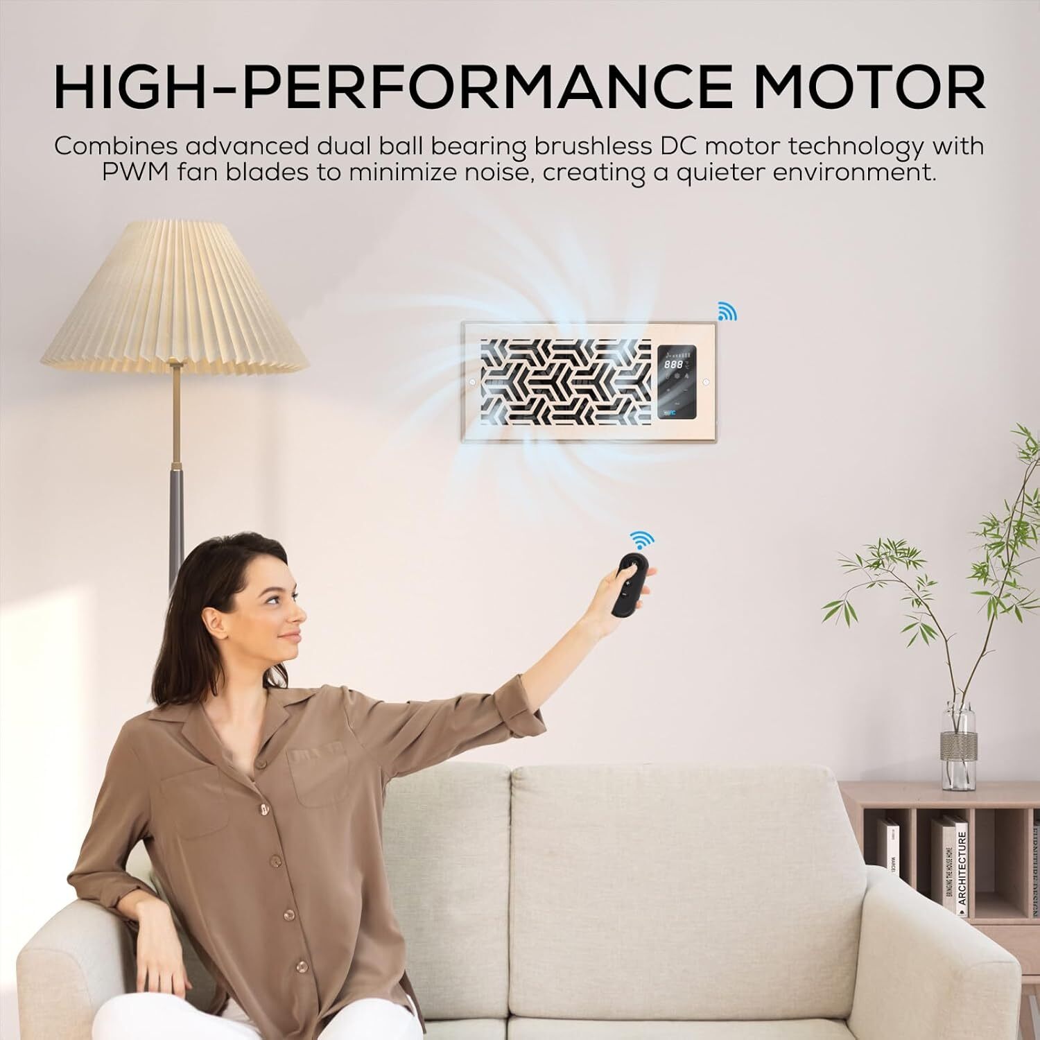 AITECAC T4 Bronze, Quiet Register Booster Fan, Heating / Cooling 4 x 10” Registe