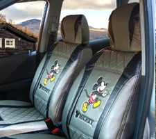 Disney Mickey Mouse Auto Seat Covers Superior Limited Edition Front Pair Grey