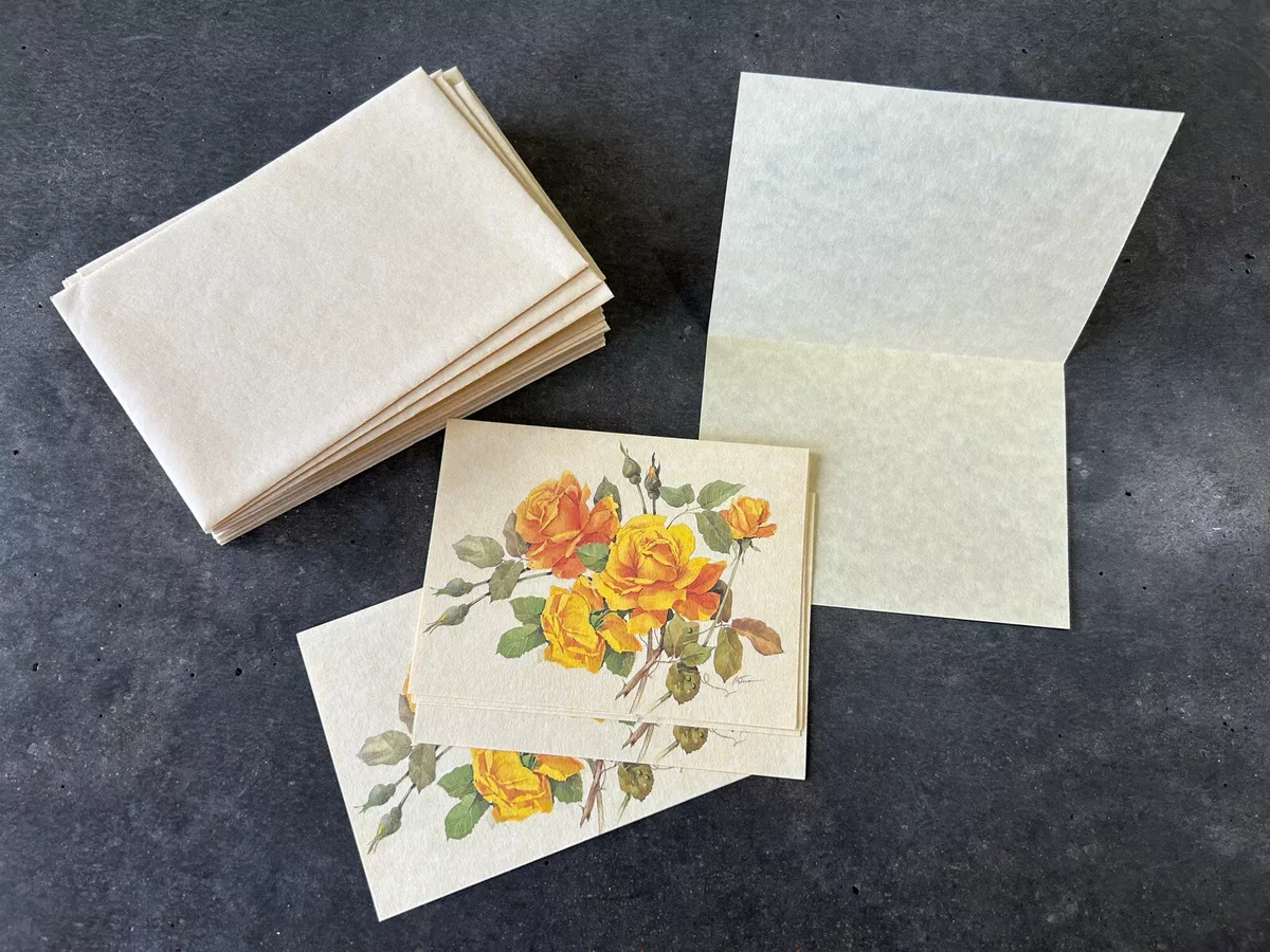 Vintage Whiting Ephemera Stationary Yellow Roses 6 Sheets 29