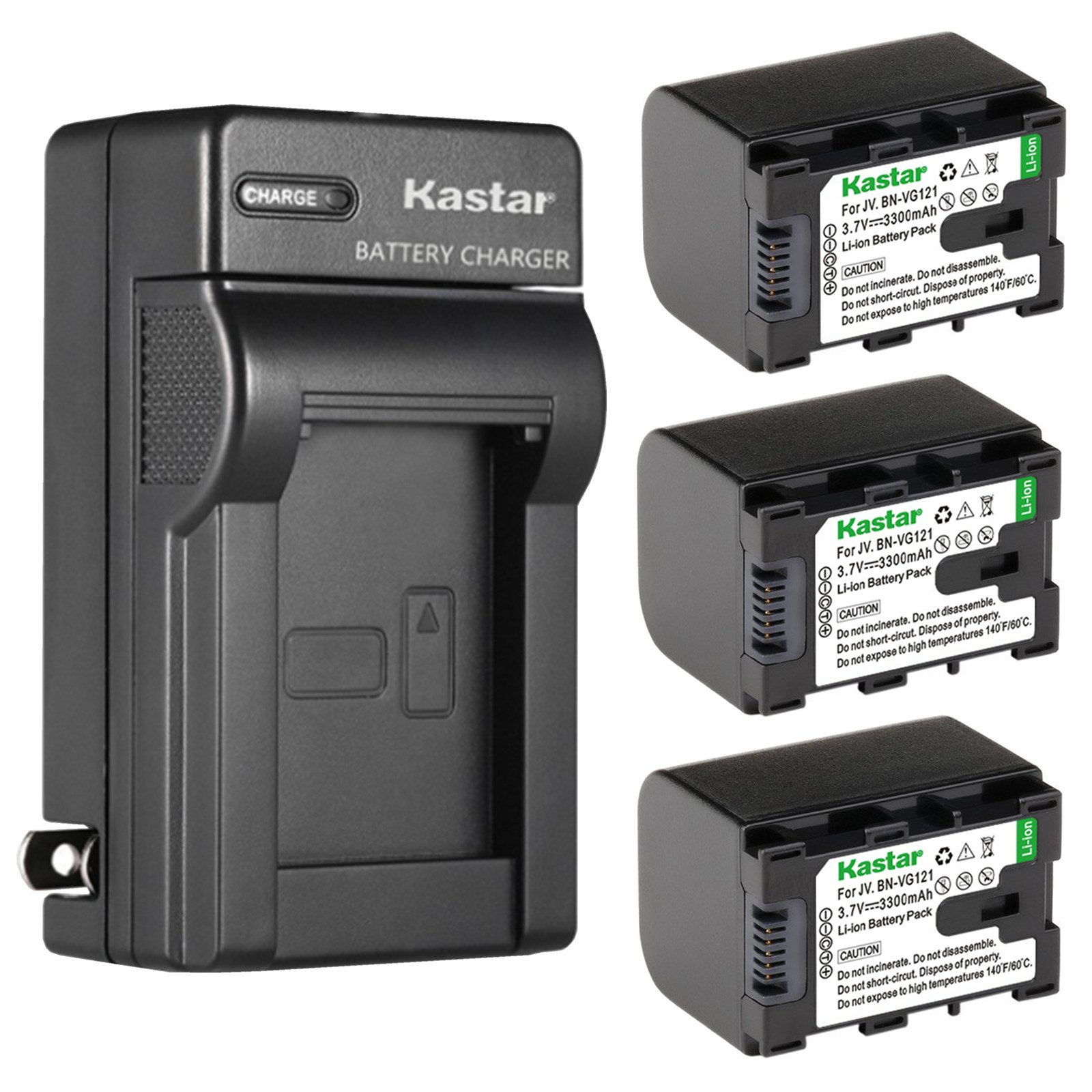 Kastar Battery Wall Charger for JVC BN-VG121 JVC Everio GZ-M