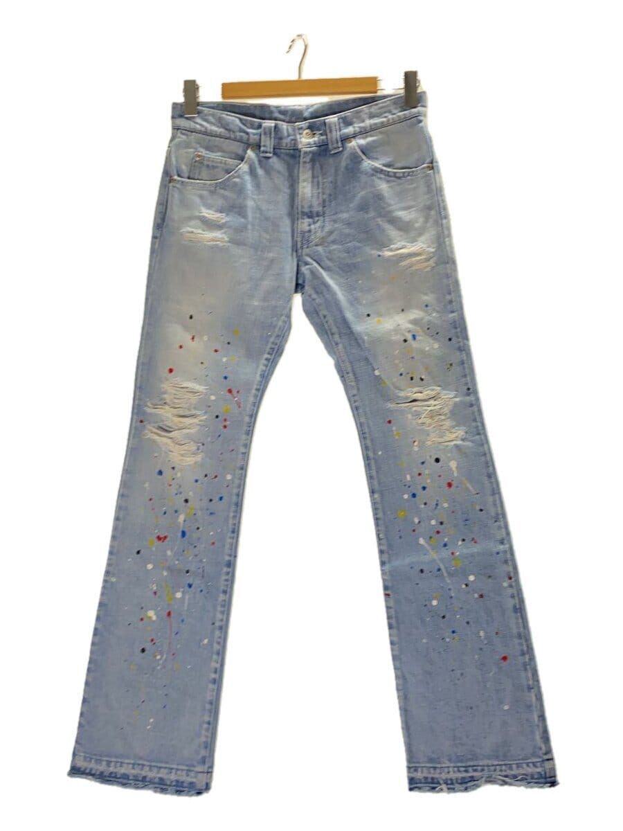 SKINS◇SPLASH DENIM PANTS/ダメージ&ペイント加工/ボトム/4/コットン/BLK