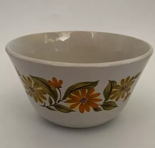 VTG 70s Capri Bake Serve N Store 8.25" Mixing Bowl RETRO Daisy Flowers Japan