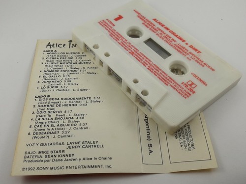 1992 Alice in Chains Dirt Cassette Argentina Pressing Mega Rare Tape Tested MT - Picture 6 of 7