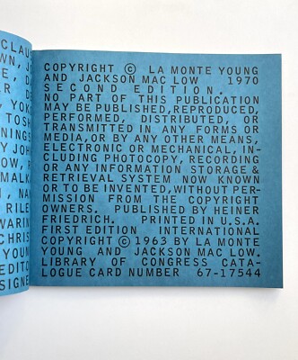 An Anthology of Chance Operations : La Monte Young & George