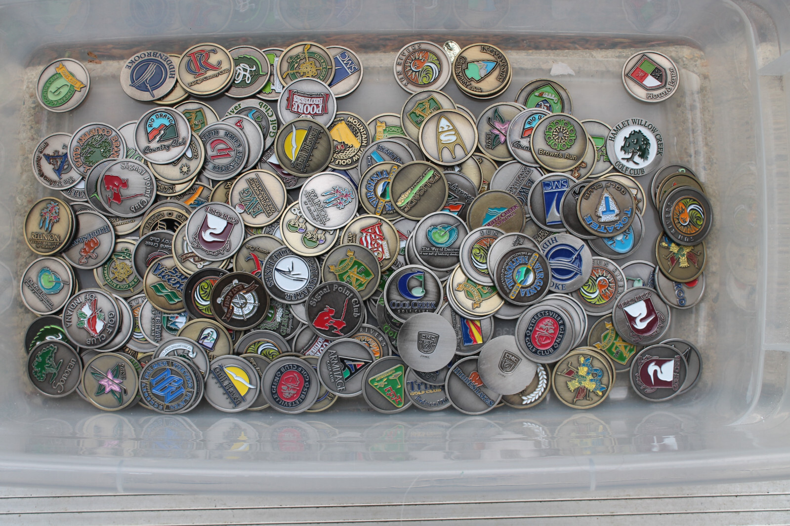 Magnetic Coin Markers Brass Silver Color Splash