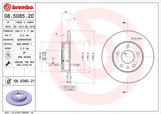 Se adapta a discos de freno traseros Brembo para Alfa Romeo Spider GTV 1.8 2.0 3.2 Foto 4 de 4