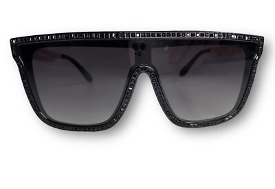 Quay Black Nightfall Bling Sunglasses | OS Regular Quay Australia Nightfall Bling 2.0 RARE Shield Sunglasses  main image 4