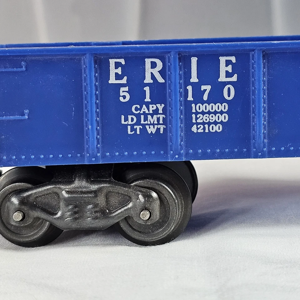 Marx Trains BLUE 51170 ERIE REMOVABLE ENDS GONDOLA O Gauge Post War 1:48 Scale - Image 2 of 4
