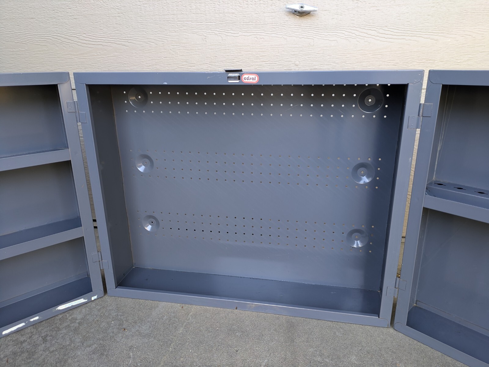 Edsal Industrial Steel Metal Wall Tool Box Work Shop Locker Cabinet w Doors B