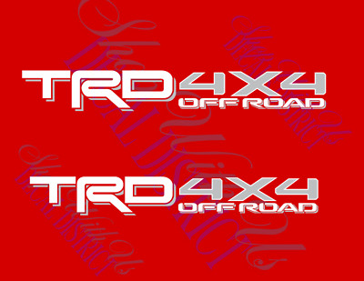 TRD 4x4 OFF ROAD DECALS Vinyl Sticker Toyota Tacoma Tundra Decals White Silver