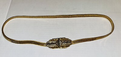 Accessocraft N.Y..C. Gold Tone Statement Stretch Belt, Vintage, 25\