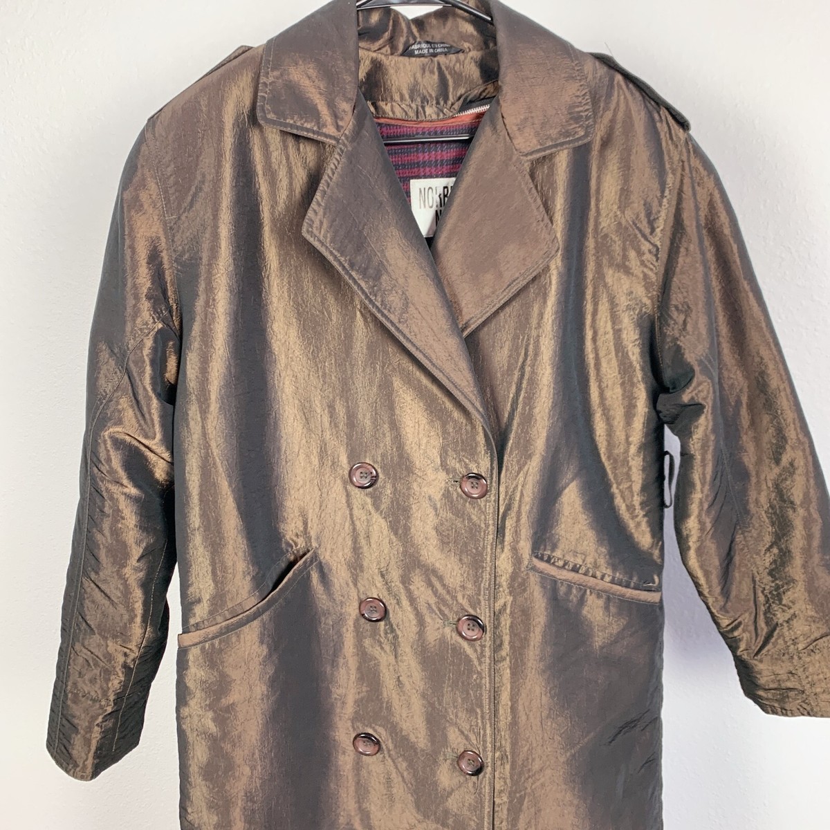 Vintage Norbert Nel Metallic Double Breasted Long Trench