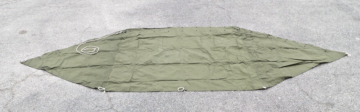 1980S USGI OD GREEN MILITARY SHELTER HALF PUP TENT CANVAS WITH