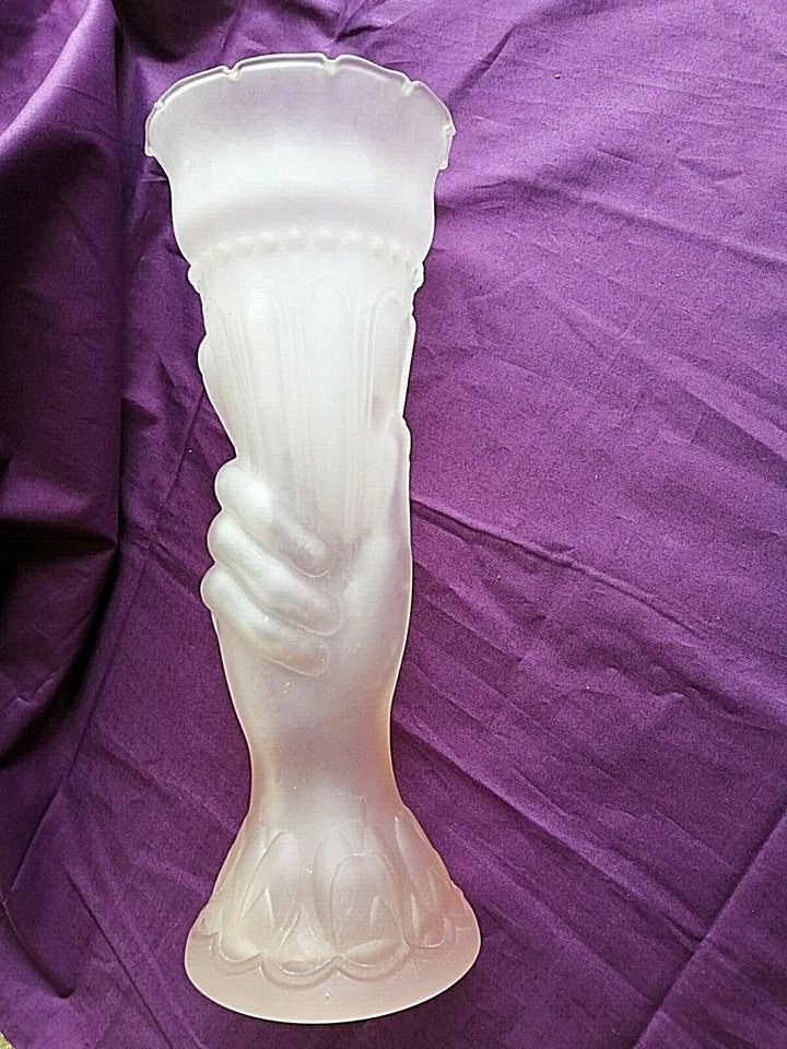 superbe vase ecole legras non signé, rose verre moulé 1900 art nouveau_ - Photo 1/4