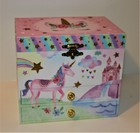 MUSICAL Jewelry BOX w/2 Drawers by JEWELKEEPER w/UNICORN Glitter Rainbow & Star  — photo 3