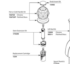 Moen 174290 stem extension kit hot and cold