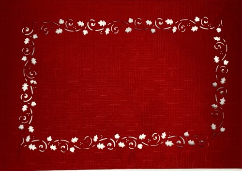 Autumn Leaves 13" x 19" Polyester cut work placemat 4 in a set. 4 Solid Colors. - Picture 7 of 8