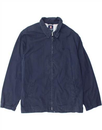 CHAPS Mens Bomber Jacket UK 40 Large Navy Blue Cotton BF05 - Picture 1 of 3