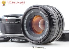  Near MINT Canon New FD NFD 50mm f1.8 Manual Focus Lens Teleplus MC7 From JAPAN