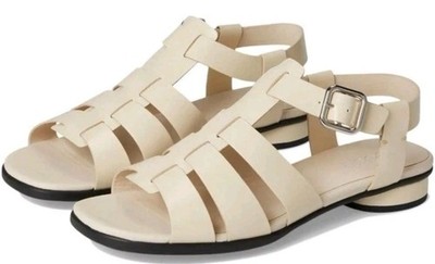 ECCO Leather Fisherman Sandal Sculpted Alba 25 Limestone Off White US11-11.5