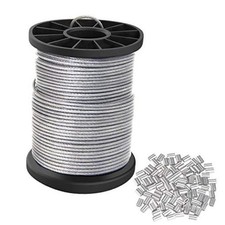 Vinyl Coated Picture Hanging Wire 1.5mm Up to 150lbs,100 Feet(30.5M) Stainless